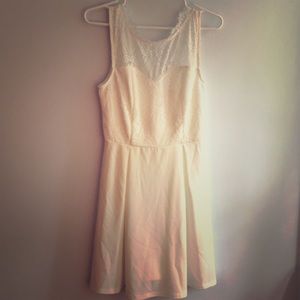 White dress with lace top